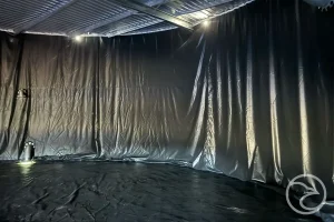 Secondary containment liners installed in chemical storage bund