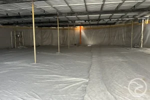 Secondary containment liner installation in industrial tank