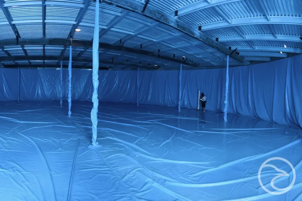 Void liner resistant to chemicals inside concrete water tank