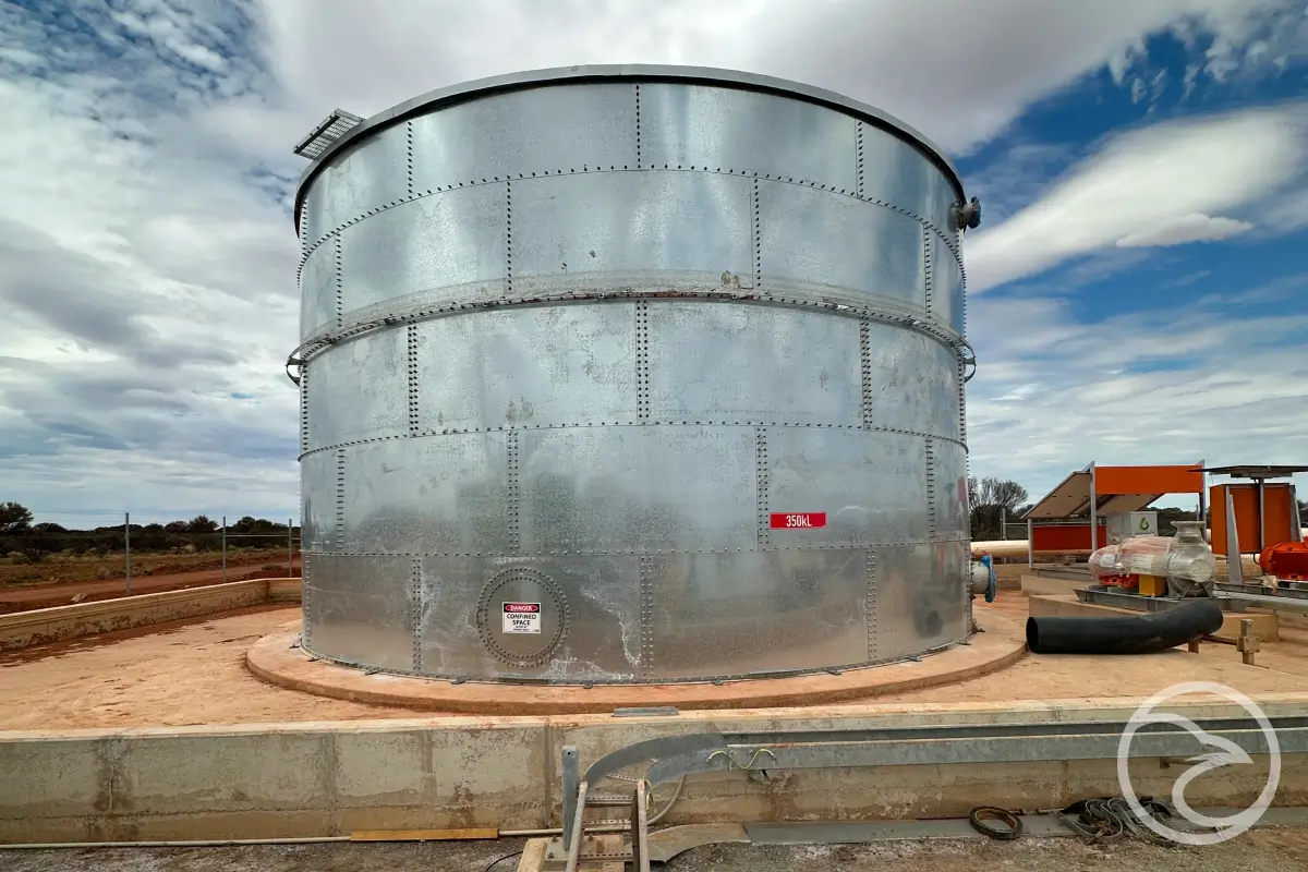 large storage tank used for liquid containment