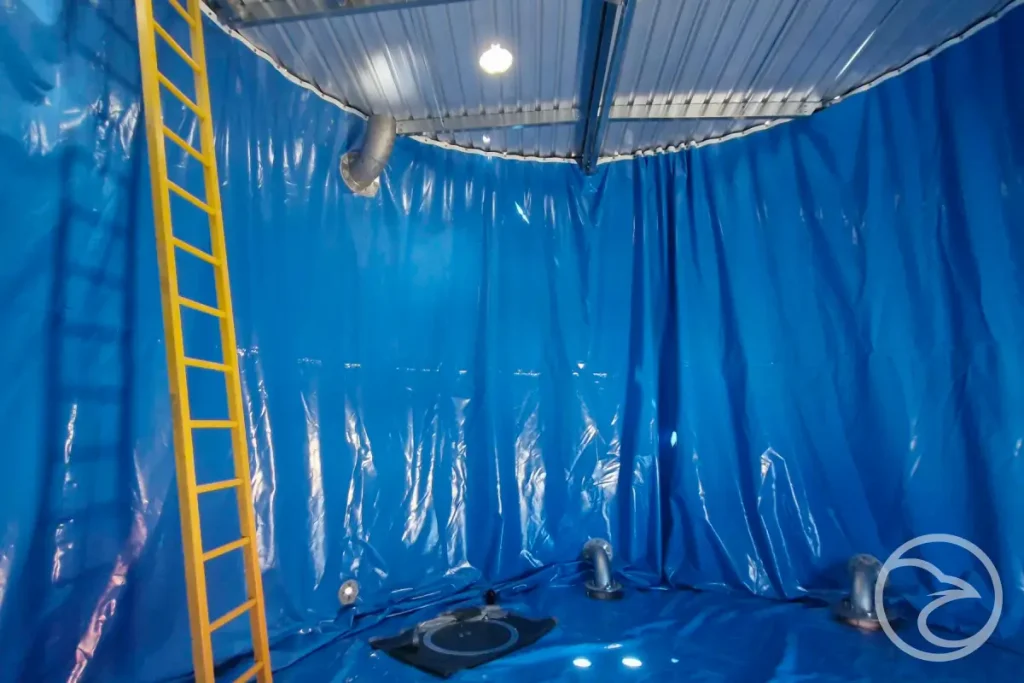 tank liner installation stages