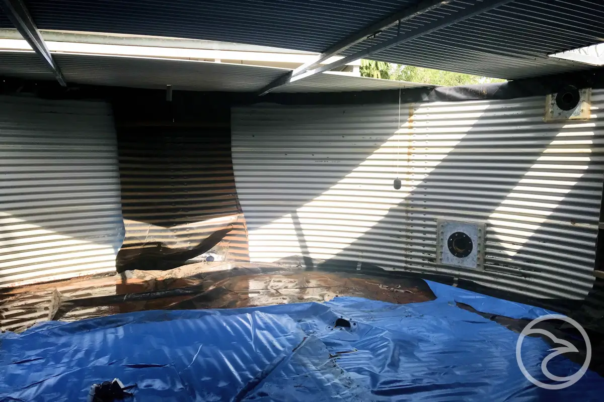 Tank wall distortion caused by shifting soil conditions