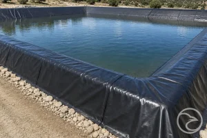 Environmental containment liner pond in rural setting