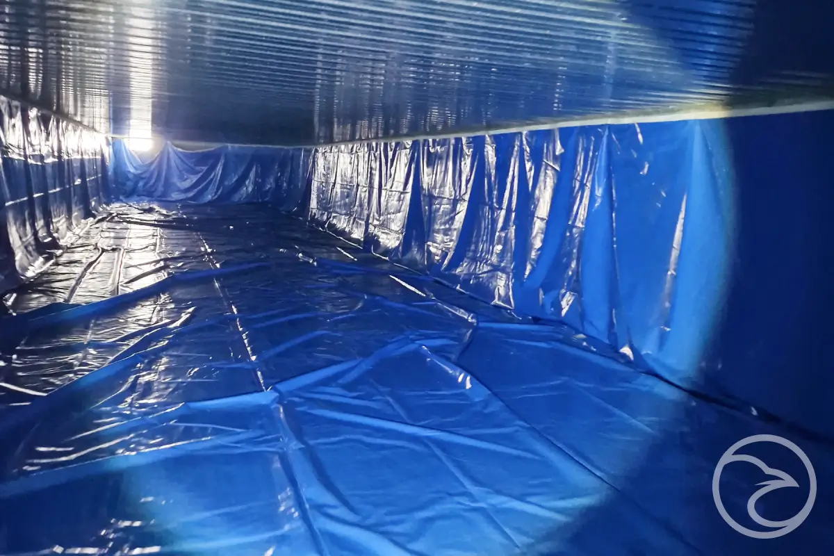 underground waterproof lining system protecting storage infrastructure