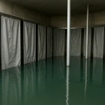 industrial storage area with flexible curtain wall