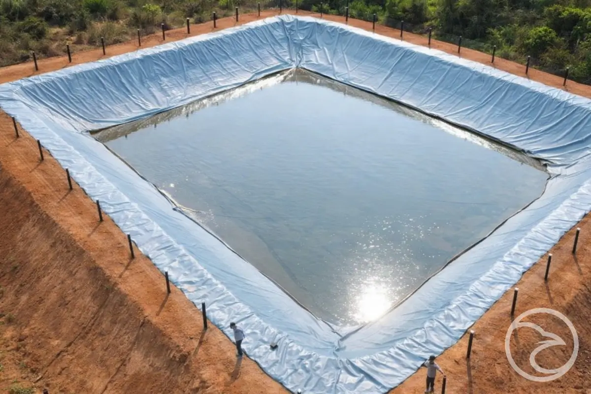 lined farm dam used for irrigation water storage