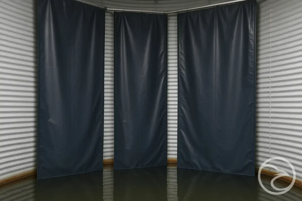 warehouse storage area separated by curtain system