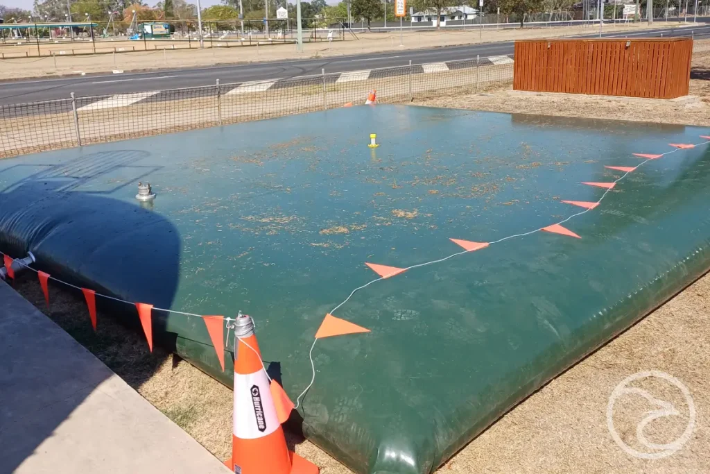 portable onion tank setup in remote location