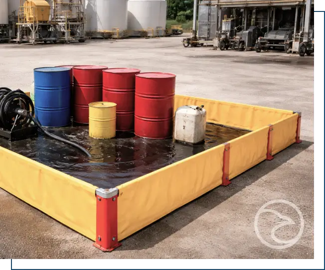 Spill bund installed on industrial site